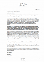 Letter from the UK Vaping Industry Association to the Secretary of State for Health and Social Care, August 2020
